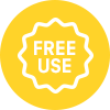 Icon eines Störers mit der Aufschrift "Free Use"