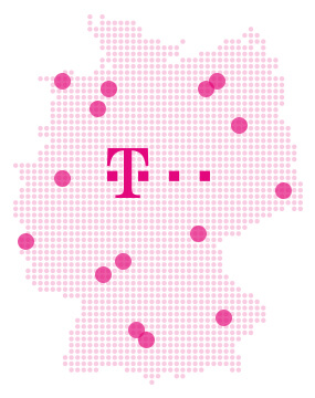 German map with Telekom Dots as locations.