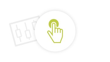 Icon composition: sliders and hand