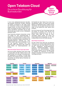 Cover image Open Telekom Cloud Basis Flyer