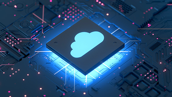 CPU with the image of a cloud
