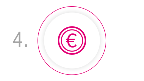 Icon für schritt 4 mit Euromünze