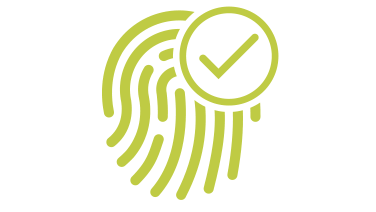 Icon fingerprint and checkmark
