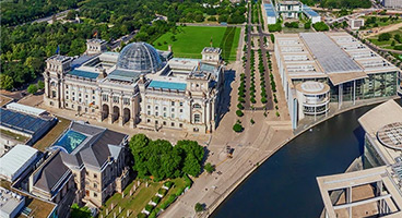Government building in Berlin from above