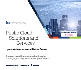 Study cover “ISG Provider Lens™ – Public Cloud – Solutions and Services 2022”.