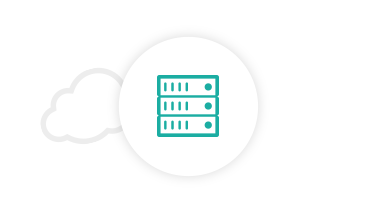 Icon with cloud and server