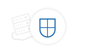 Icon of a shield protecting cloud storage space