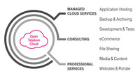 Schaubild zeigt welche Services in die Open Telekom Cloud einfließen.
