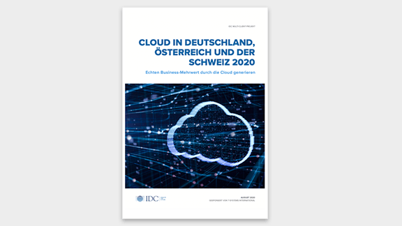 Titelblatt mit dem Titel „Cloud in Deutschland, Österreich und der Schweiz 2020“