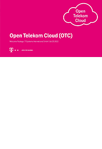 Cover sheet Welcome at Open Telekom Cloud