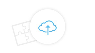 Icon composition of puzzle and cloud symbolize compatibility and integration