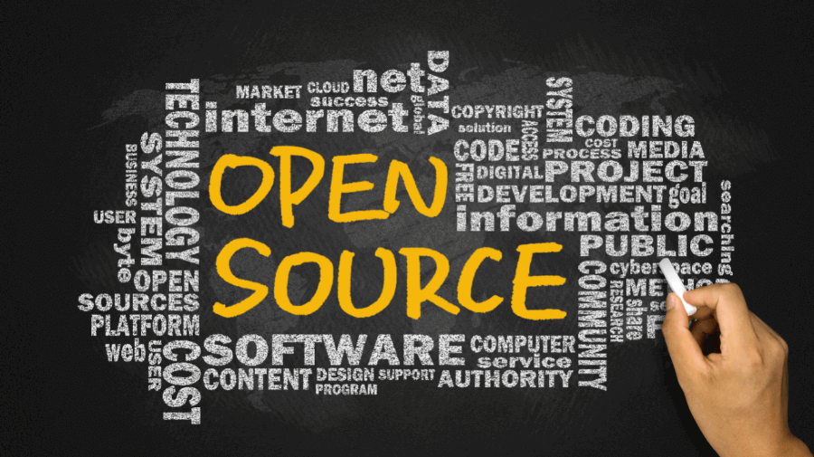 Ein Bild zeigt die verschiedenen Bereich des Open Source auf.