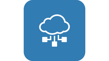 Icon einer Wolke mit Verbindungslinien
